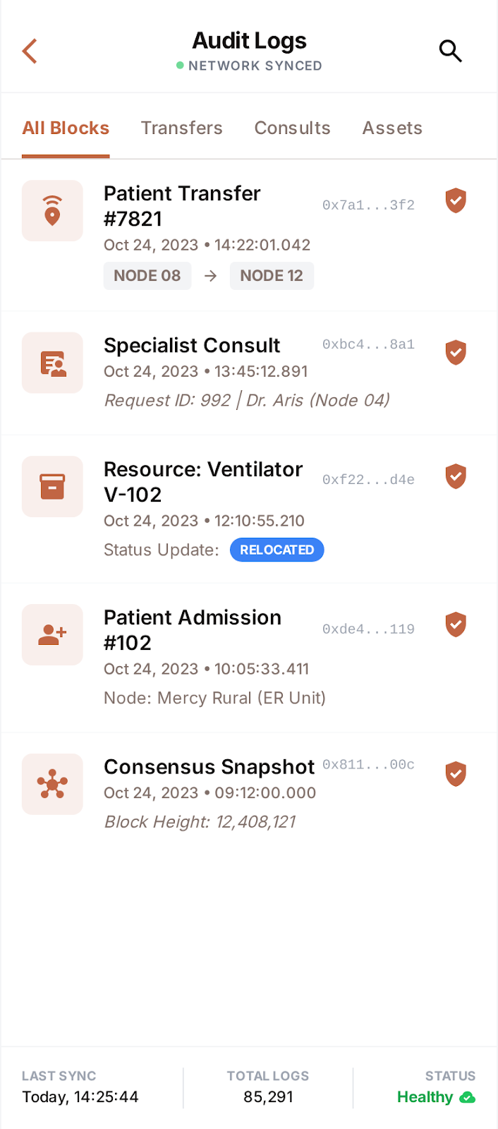 Blockchain Audit Logs